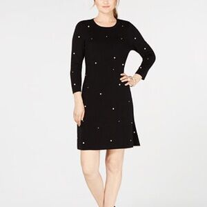 NWT Women’s JESSICA HOWARD pearl embellished black fit and flare dress- Size Med